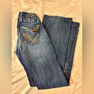 Lucky Brand Blue Boot Cut Jeans with Gold Accents